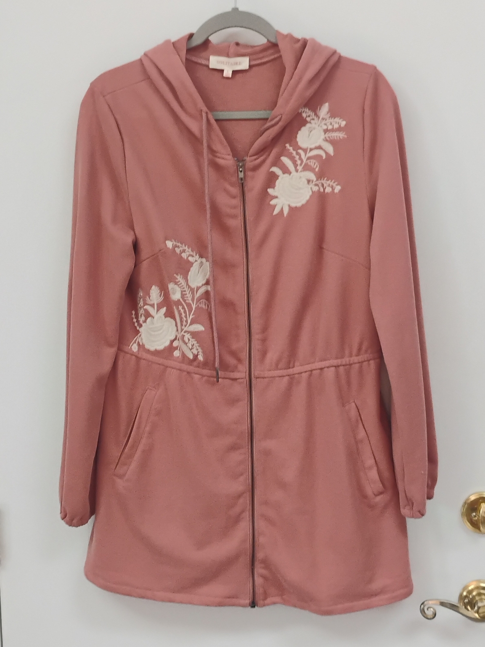 Valerie Stevens Dusty Rose Embroidered Hooded Jacket